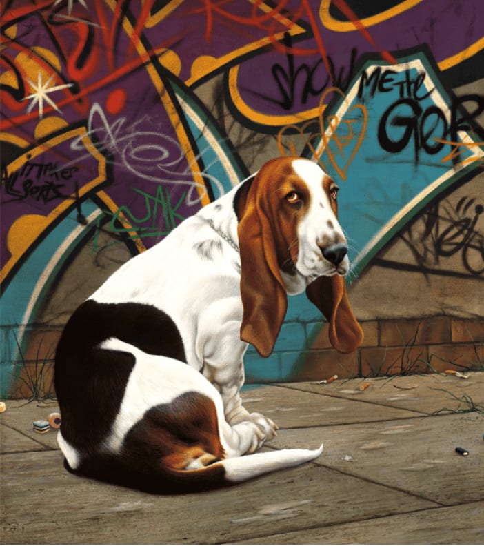 Paul James, Dog End Street - Canvas