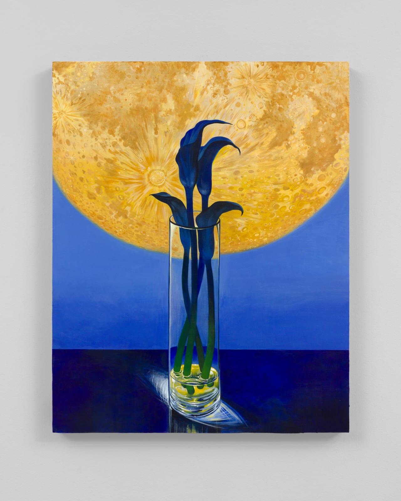 Sally J. Han, Calla Lilies Against the Golden Moon, 2024