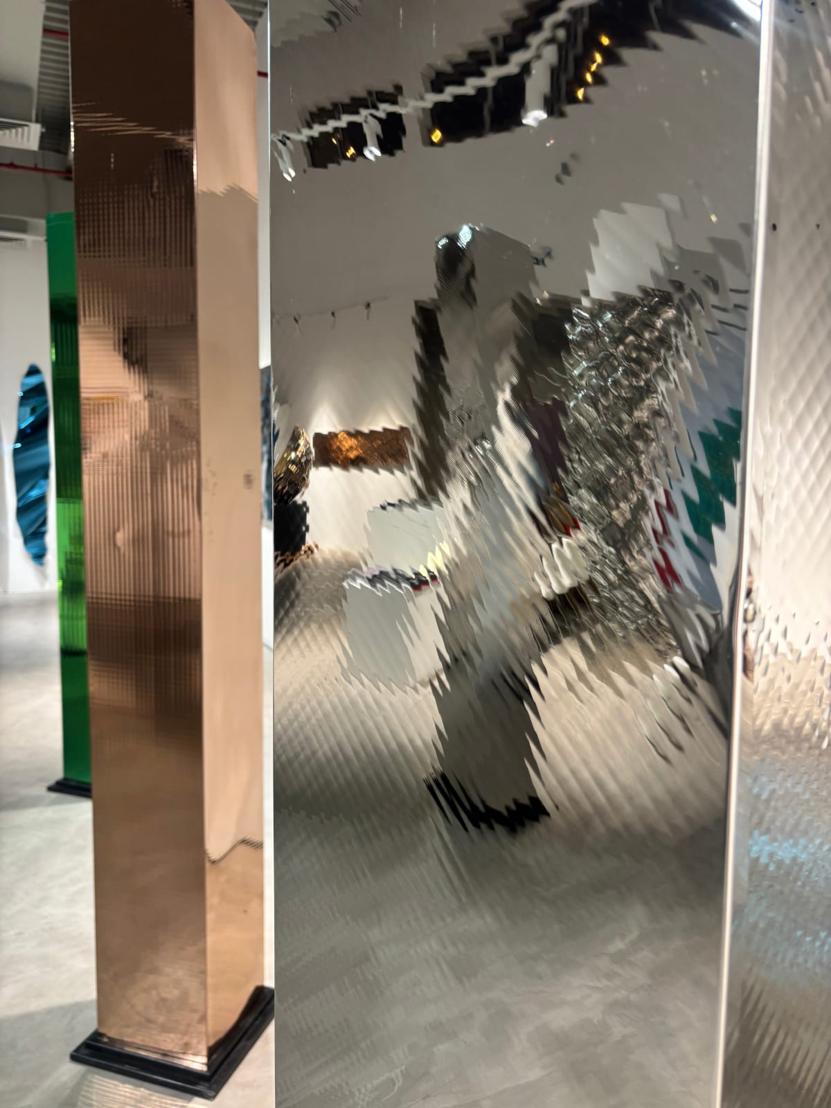 Hussain Jamil, Parallel 3 (silver pillar), 2024