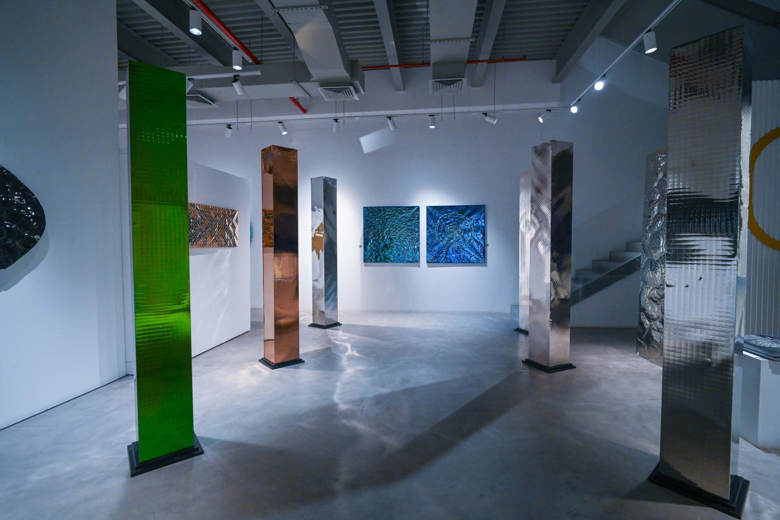 Hussain Jamil, Parallel 2 (green pillar), 2024