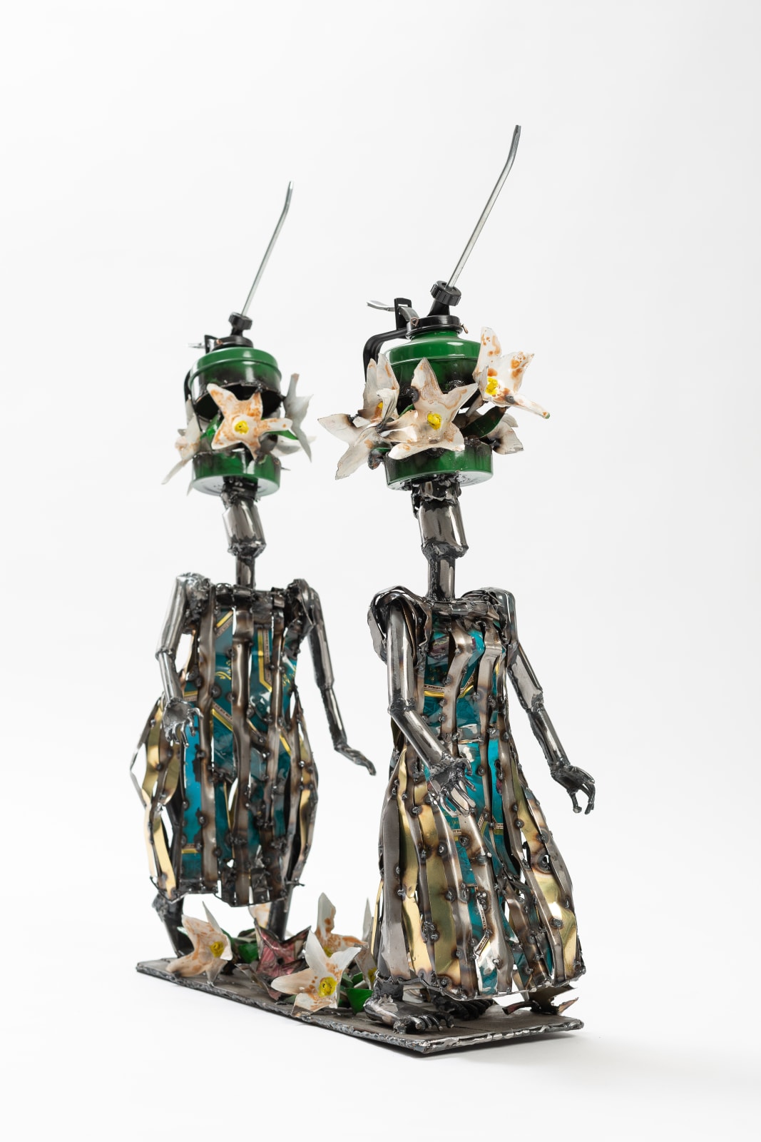 Sokari Douglas Camp, Green Oil Cans and Dates, 2018