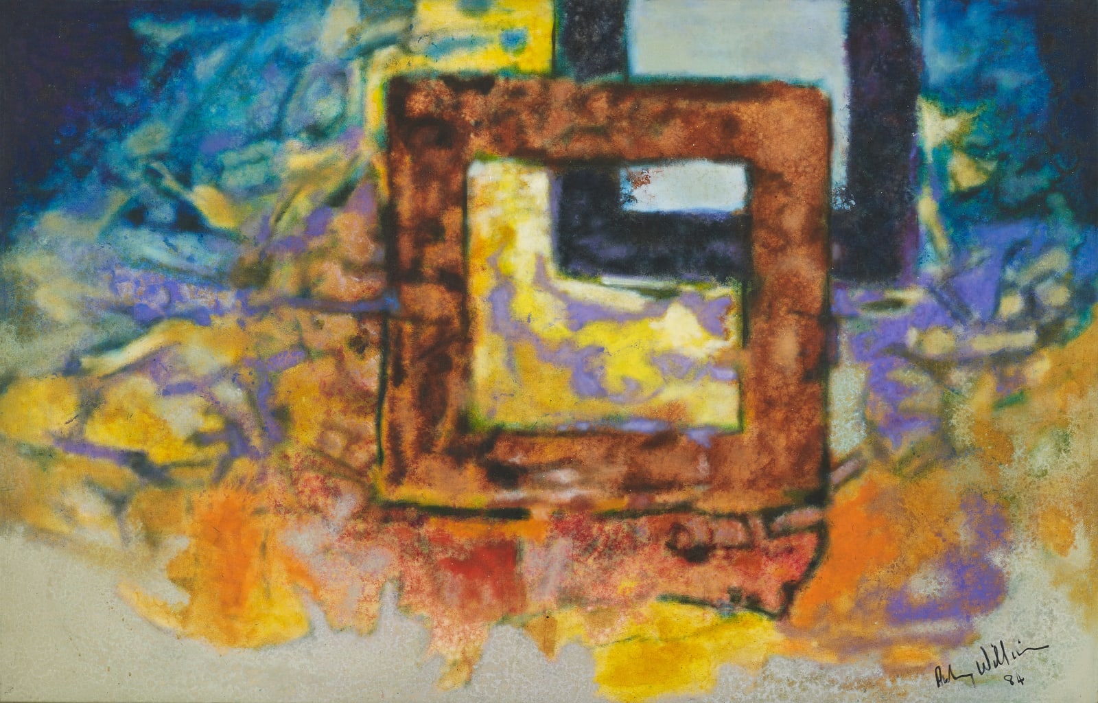 Aubrey Williams, Hymn to the Sun VIB (Olmec-Maya and Now), 1984