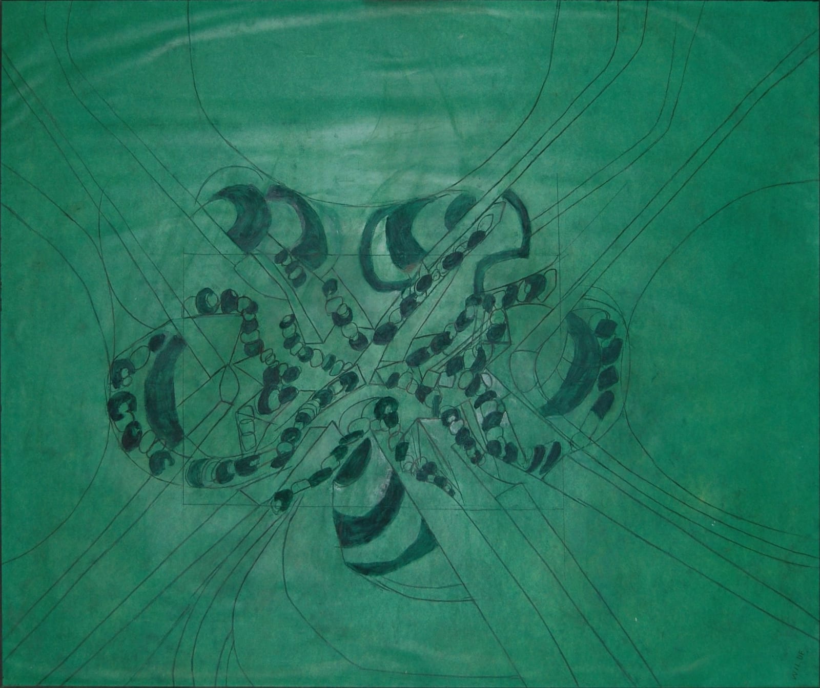 Gerald Wilde, Green Abstract, 1984