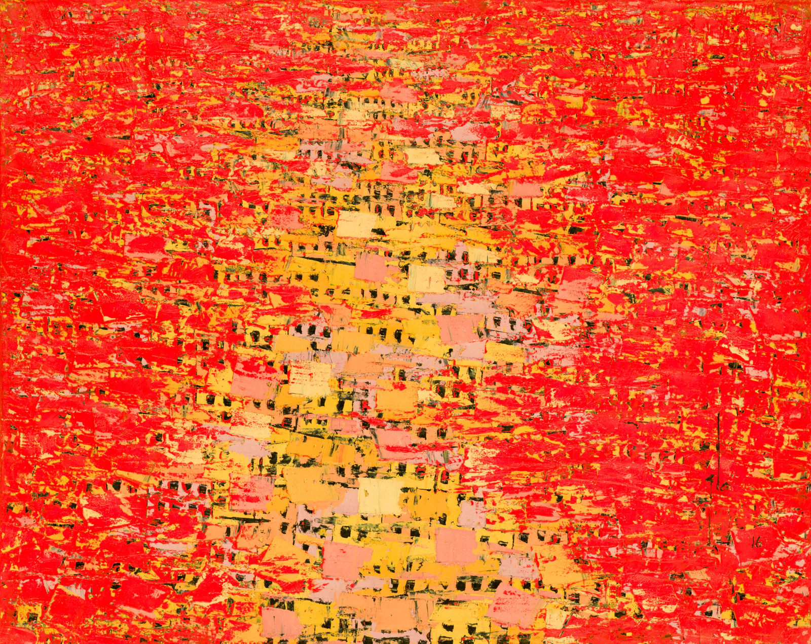 Ablade Glover, Red Townscape, 2019