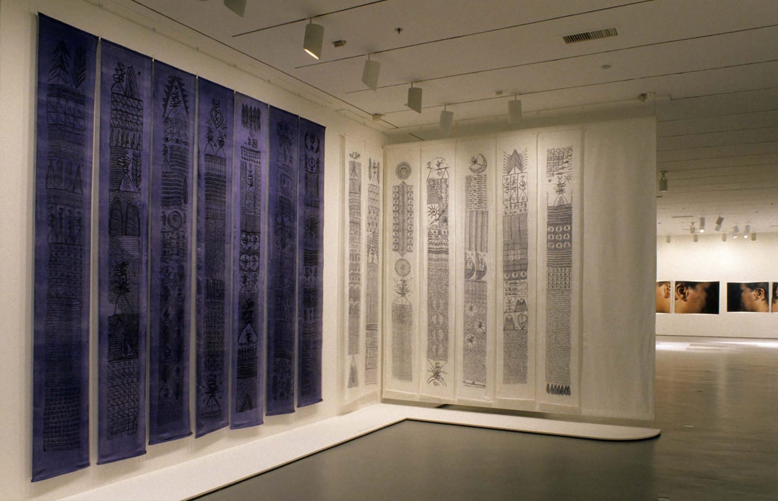Rachid Koraïchi, Banners from the series: 7 Variations Indigo (set of 21), 2002