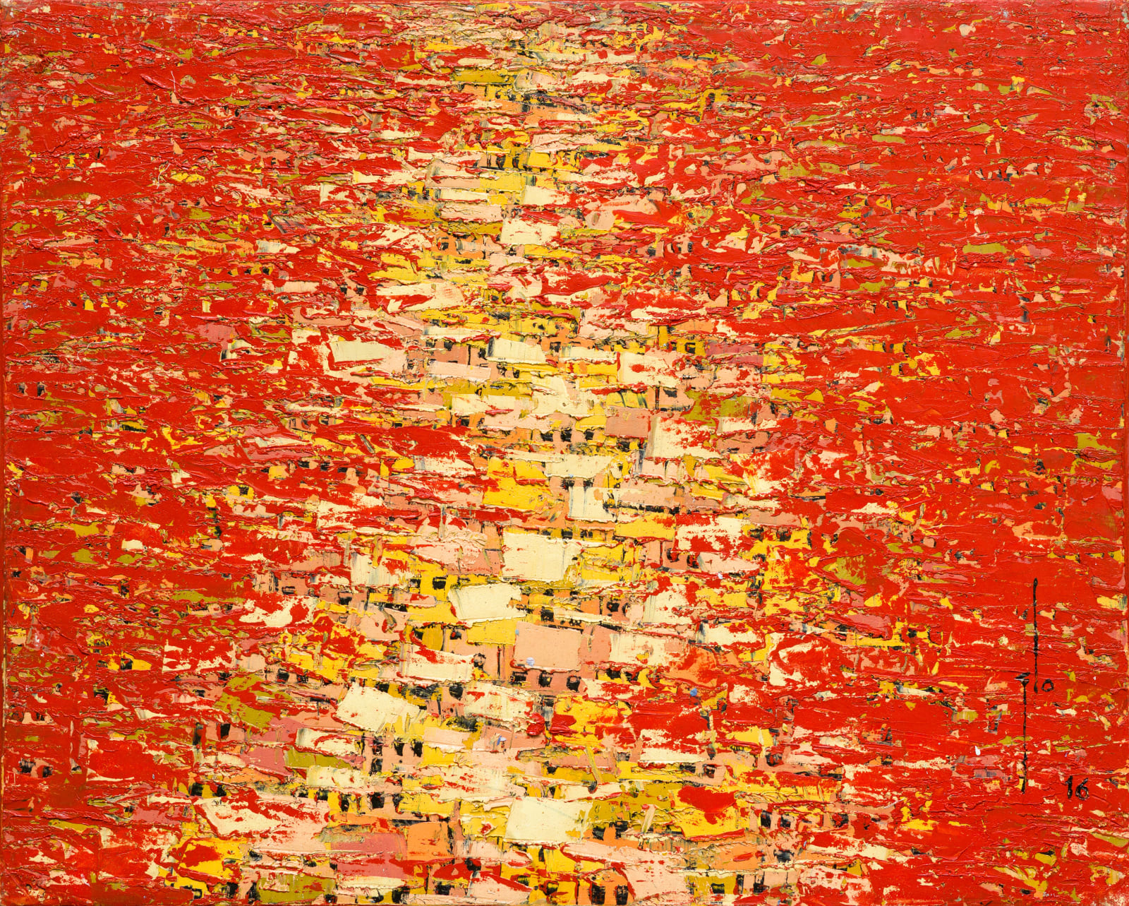 Ablade Glover, Red Townscape II, 2016