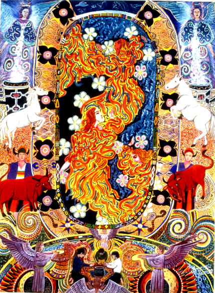 Pablo Amaringo, Manduro-Huarmi, The Red Lady, 1999