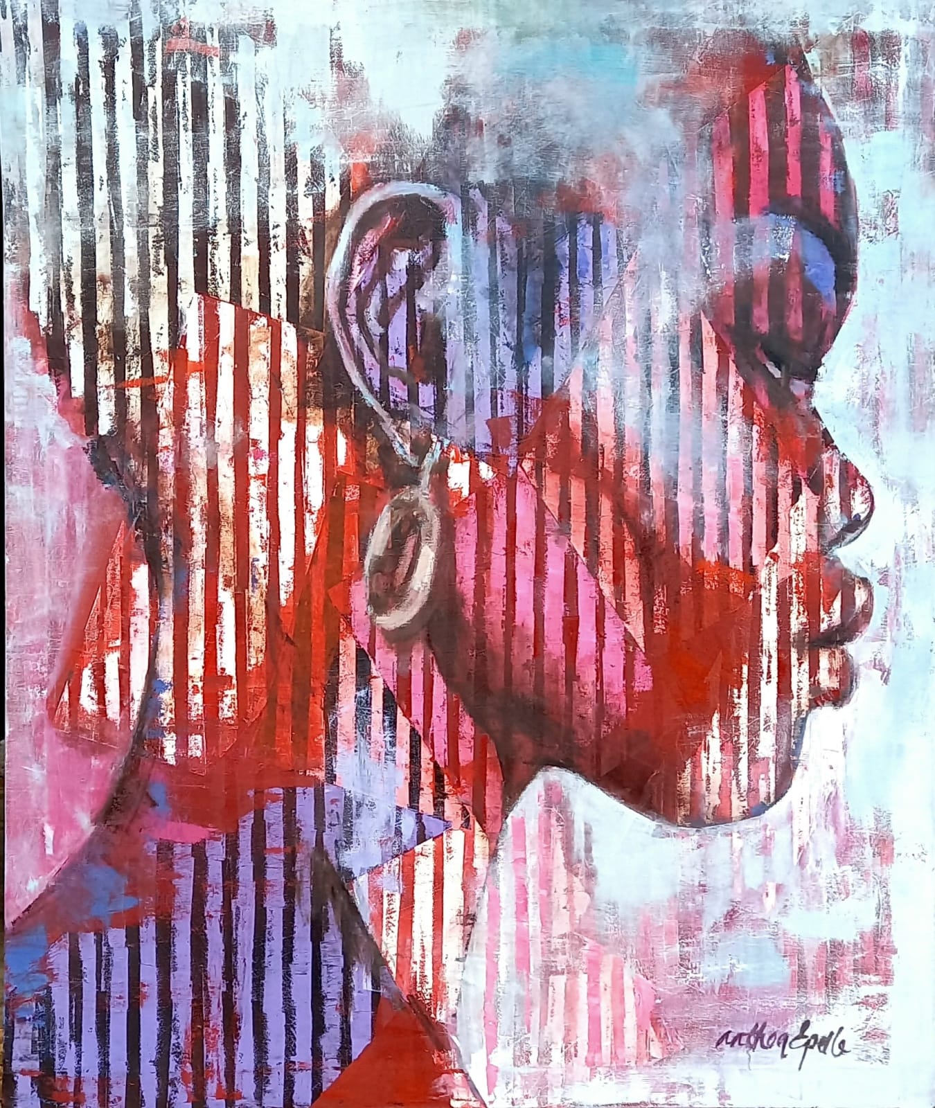 Anthea Epelle, Purple and Silver , 2021