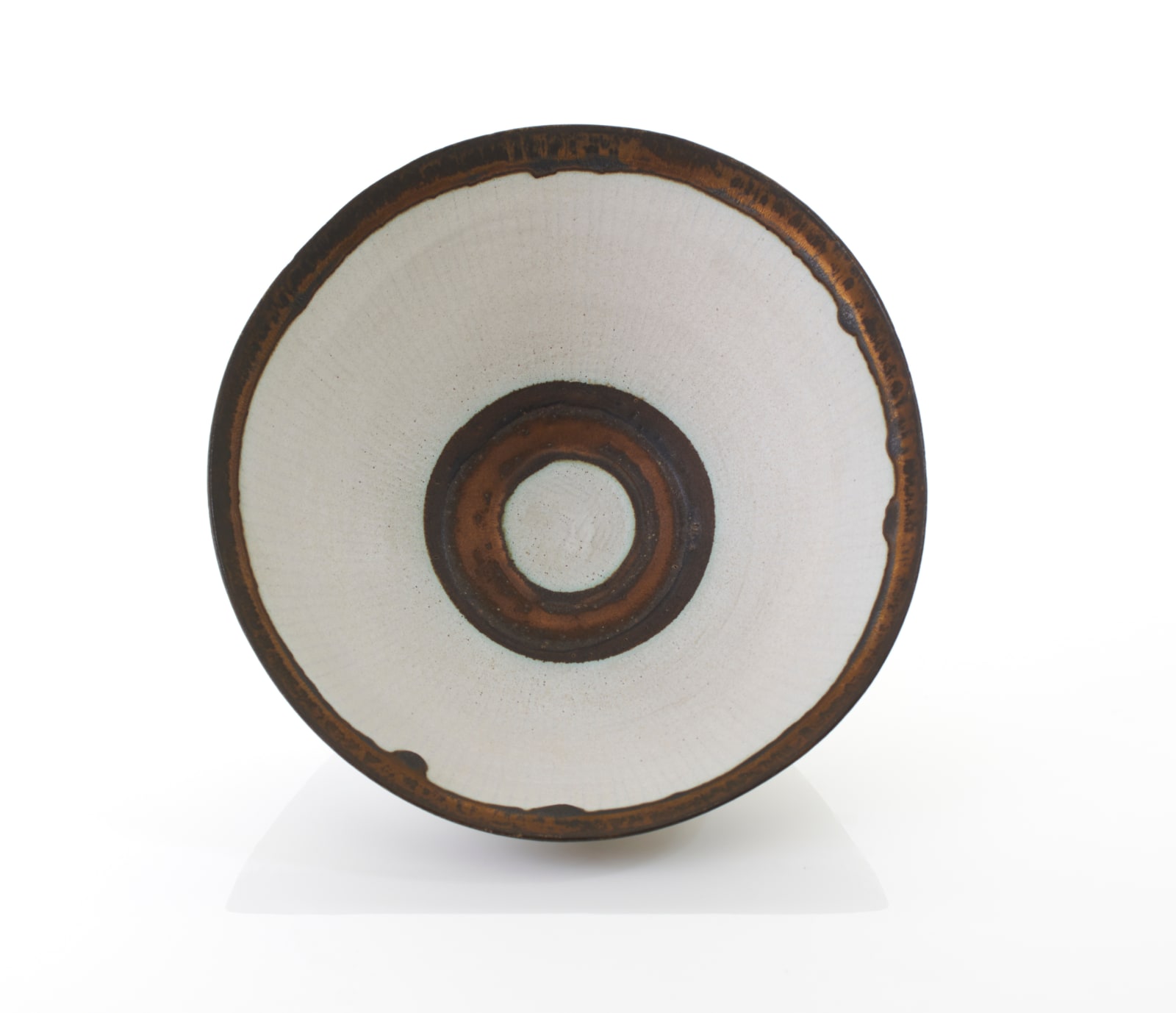 Lucie Rie, White Bowl with Radiating Inlaid Lines, 1990