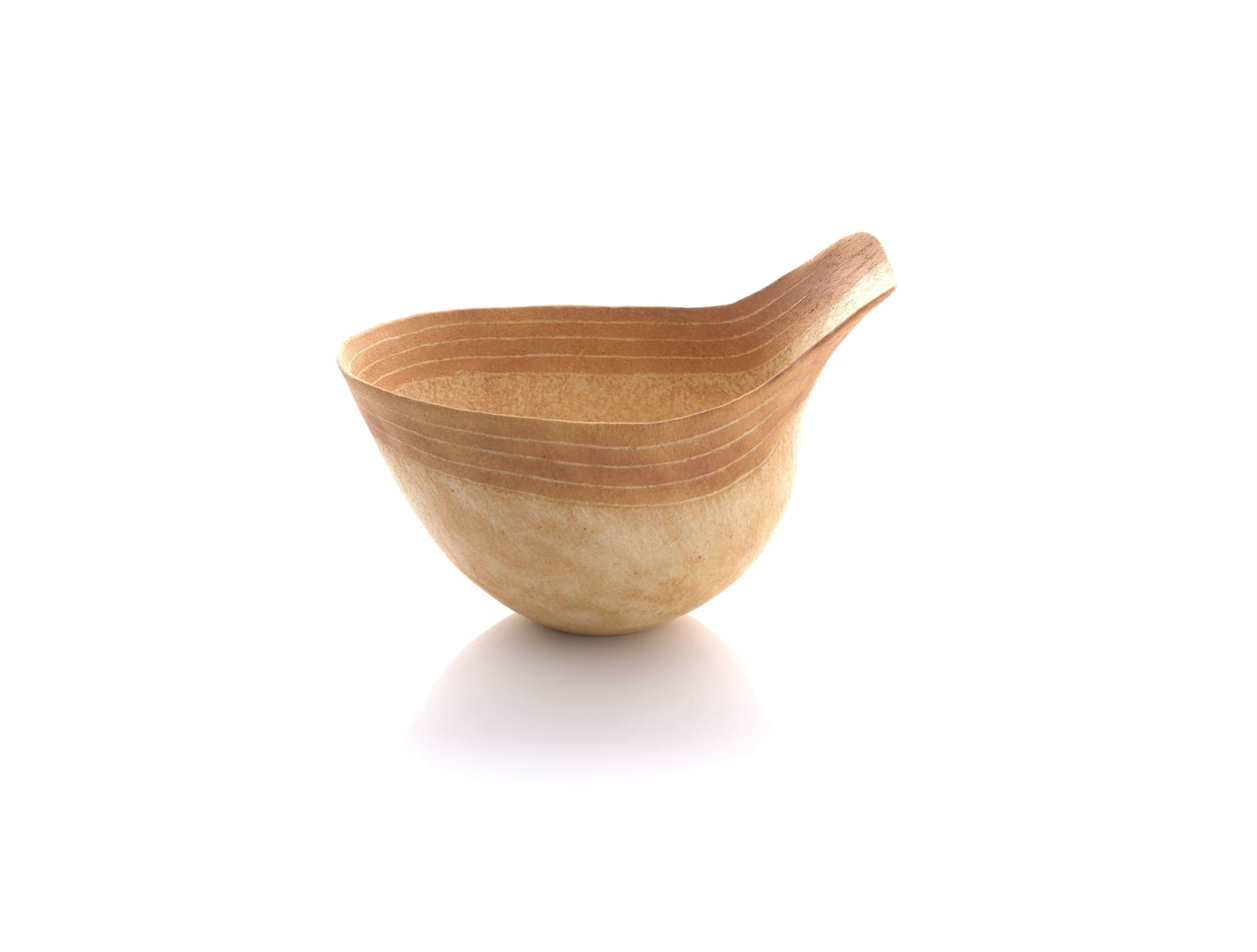 John Ward, Large Ochre-Banded 'Tailed' Bowl, circa 2000s