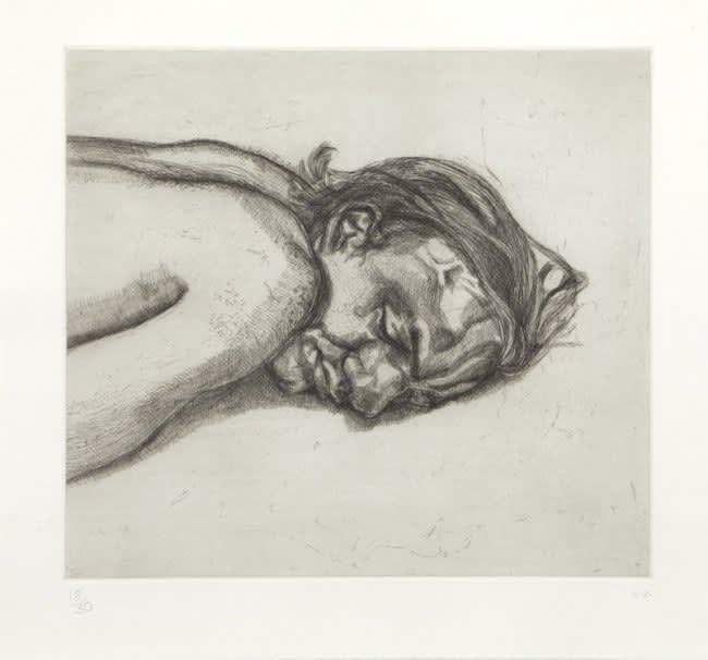 Lucian Freud, Man Resting (State II), 1988