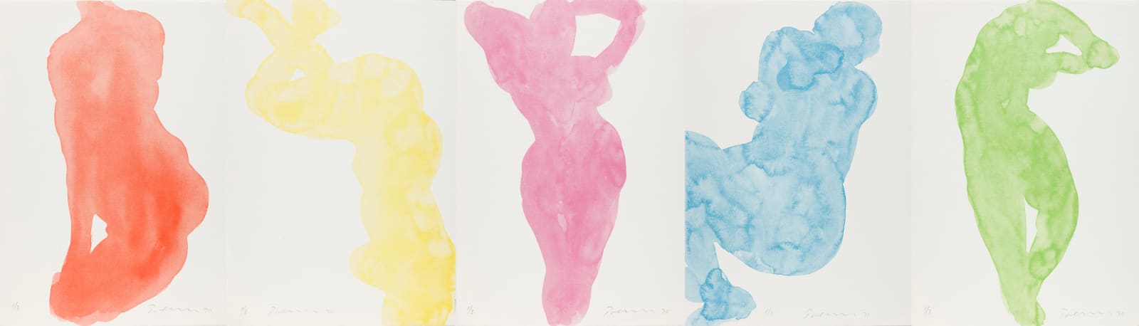William Turnbull, The Garden of Caresses (Set of 5 Prints), 1970