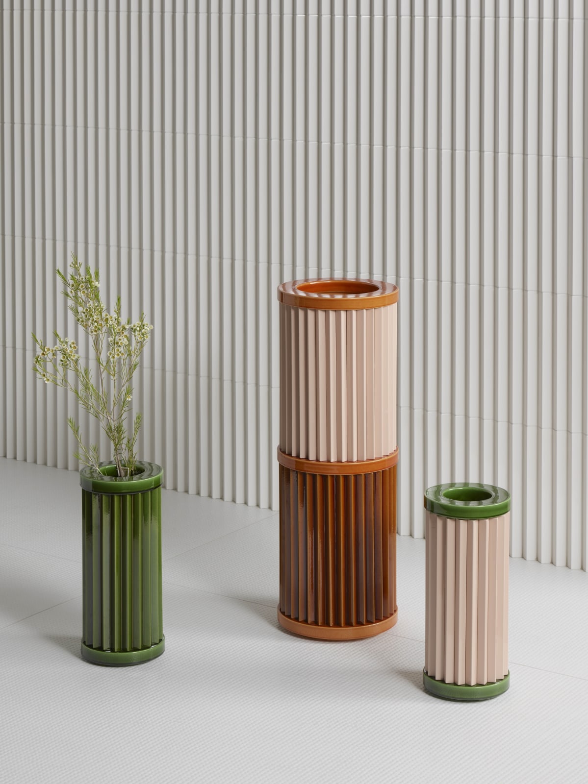 Ronan & Erwan Bouroullec, Rombini Vase A (Vert + Rose), 2021