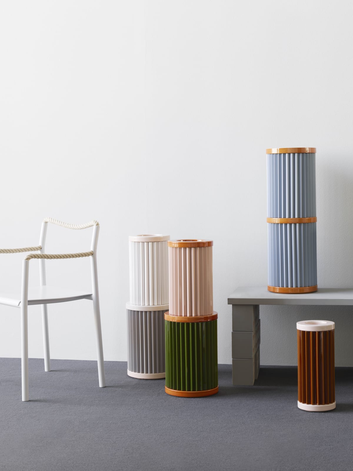 Ronan & Erwan Bouroullec, Rombini Vase B (Glossy Brun + Matt Blue), 2021