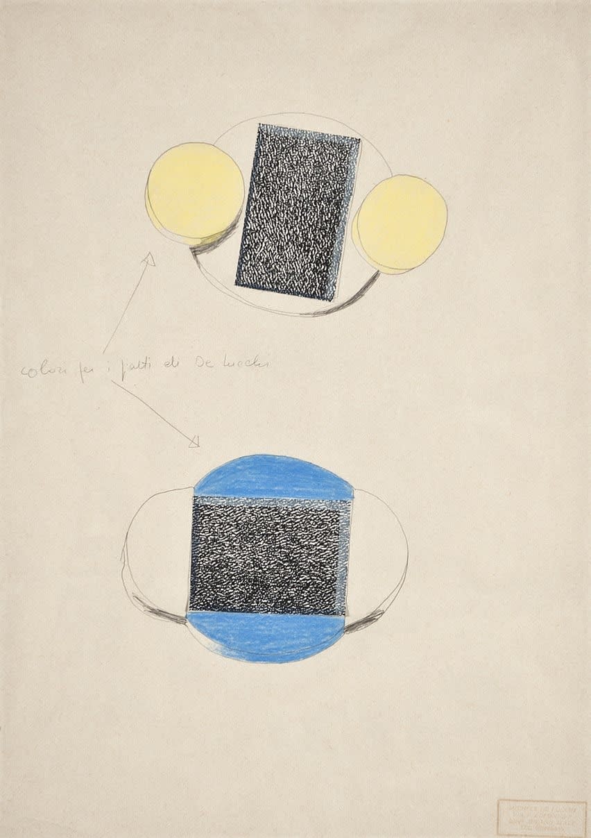 Michele de Lucchi, Presentation drawing for celery and tomato trays for Bloomingdale's, 1985