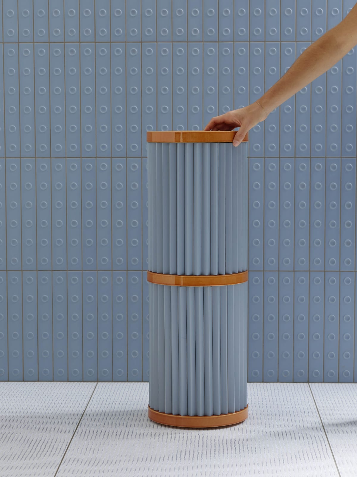 Ronan & Erwan Bouroullec, Rombini Vase B (Glossy Brun + Matt Blue), 2021