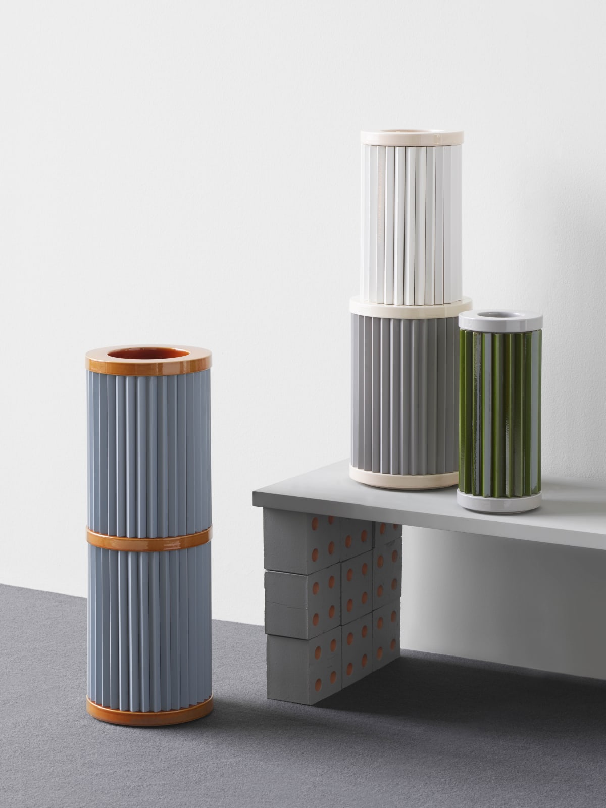 Ronan & Erwan Bouroullec, Rombini Vase B (Glossy Brun + Matt Blue), 2021