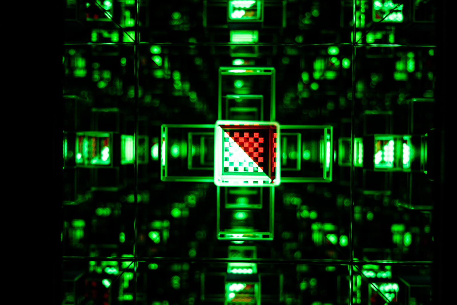 NagyMolnar, Space Cross with red and blue, 2024