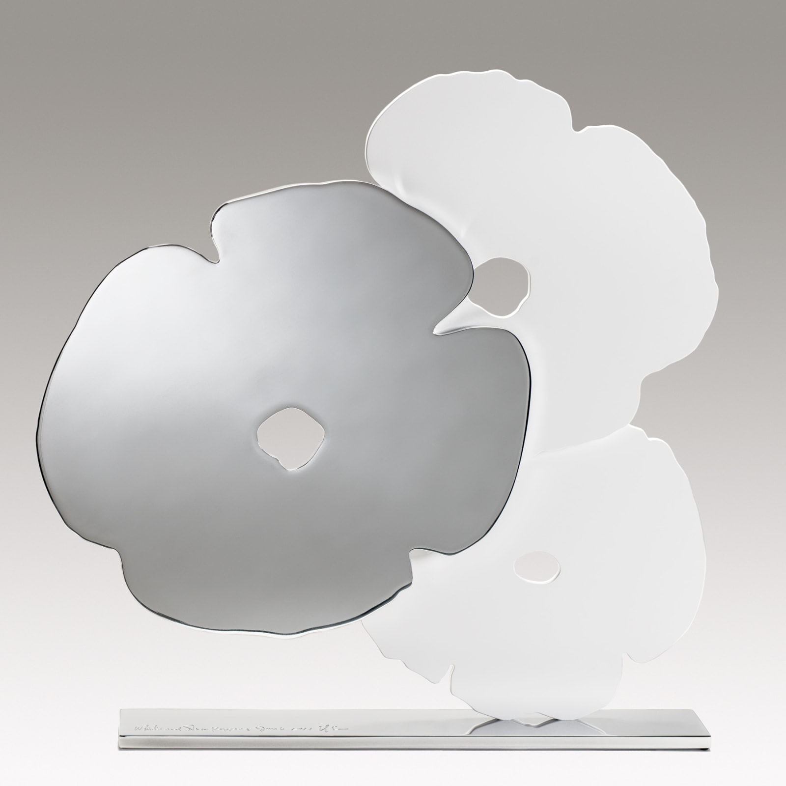 Donald Sultan, White and Silver Poppies, 2021
