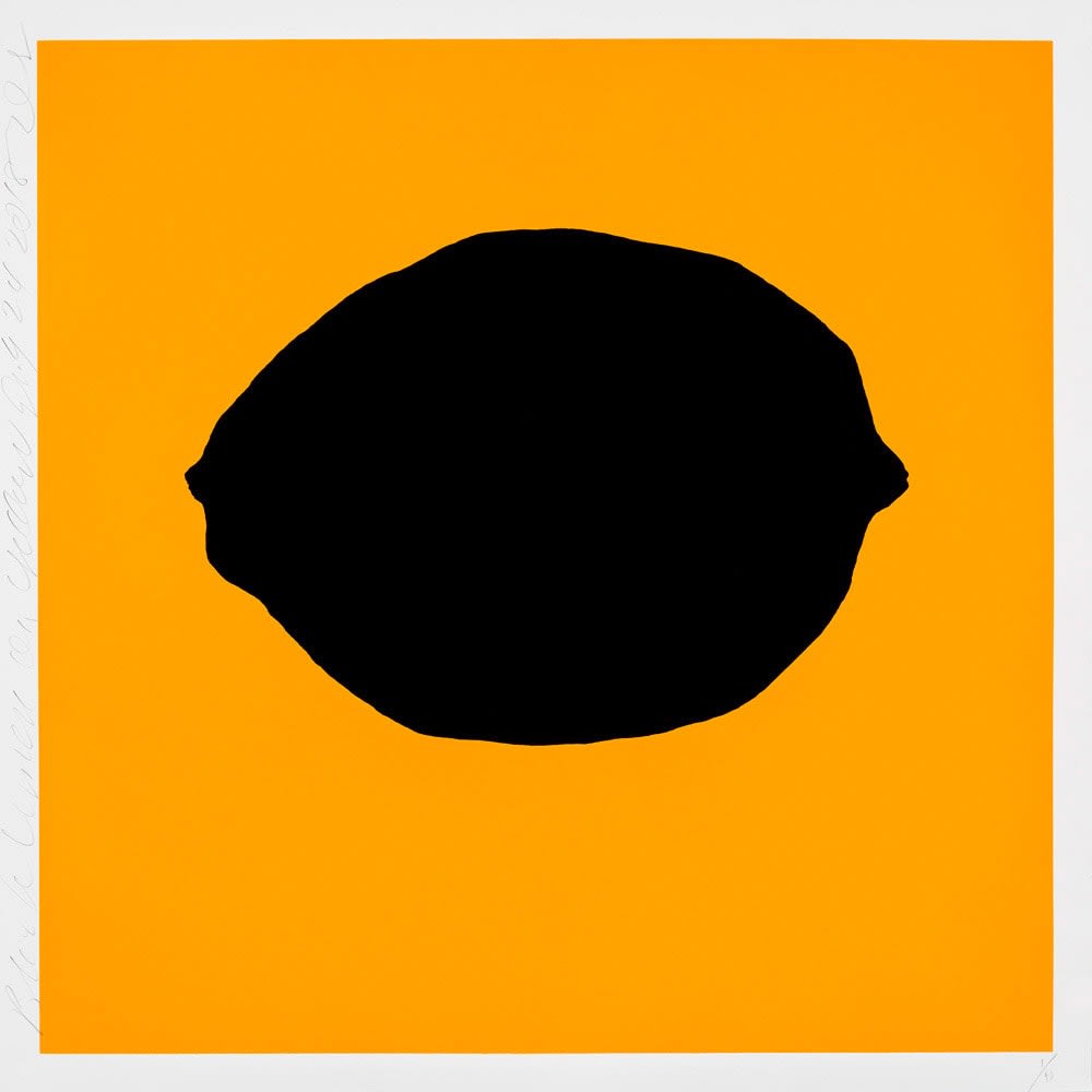 Donald Sultan, Black Lemon on Yellow, July 24, 2018, 2018