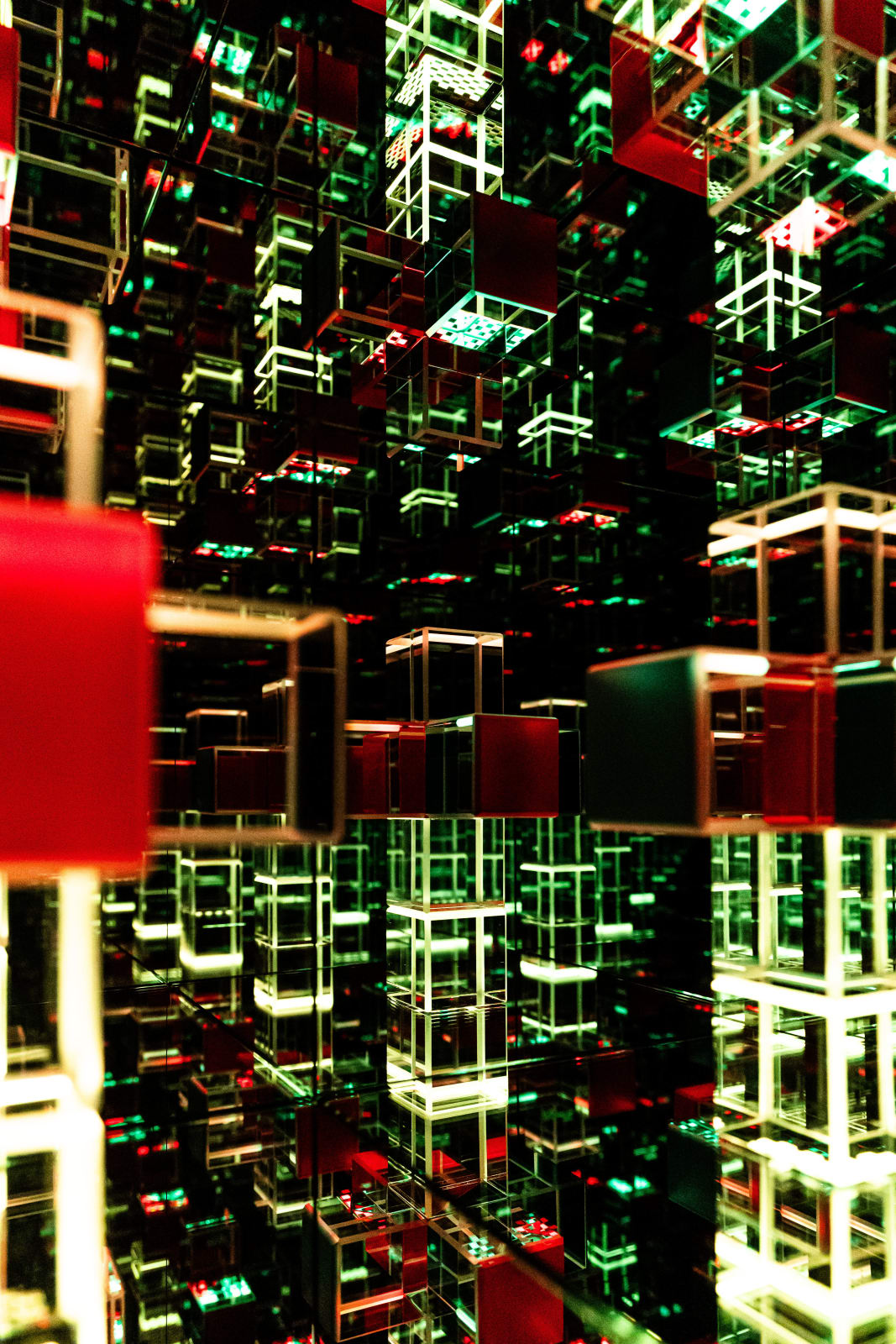 NagyMolnar, Space Cross with red and blue, 2024