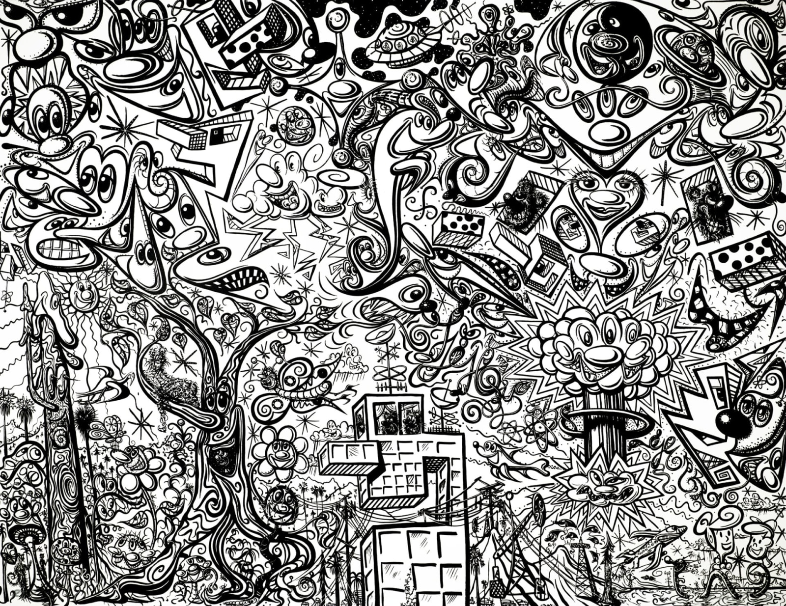 Kenny Scharf, Worldz End (Day), 2023