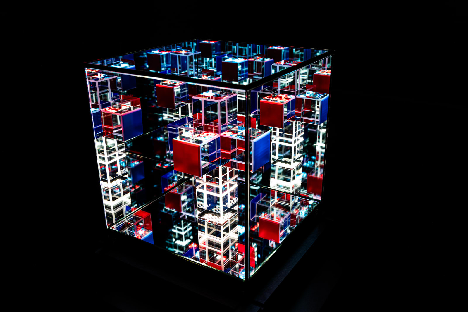 NagyMolnar, Space Cross with red and blue, 2024