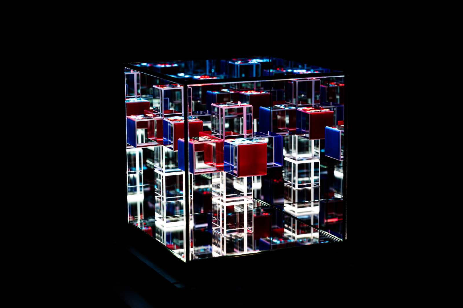 NagyMolnar, Space Cross with red and blue, 2024