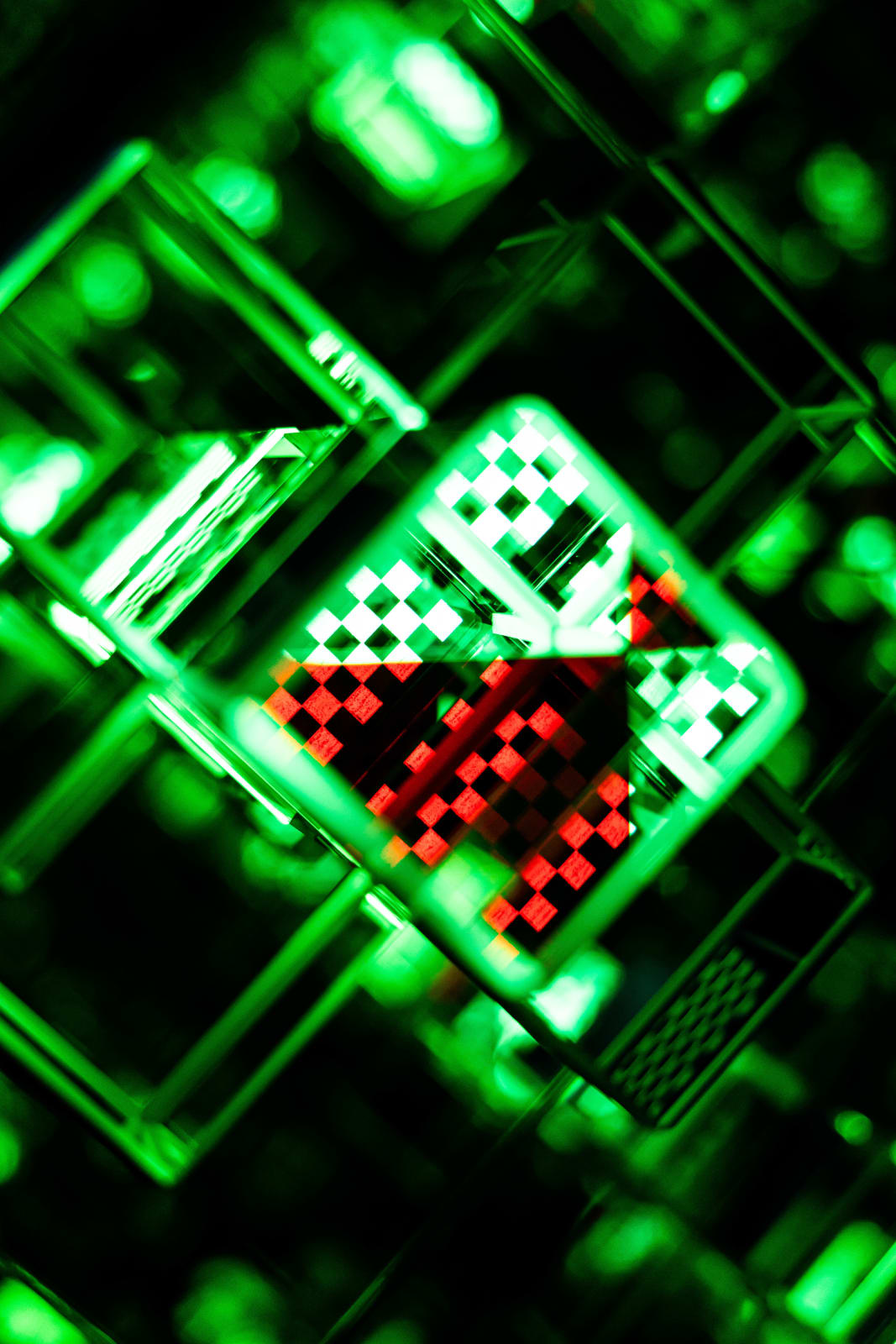 NagyMolnar, Space Cross with red and blue, 2024