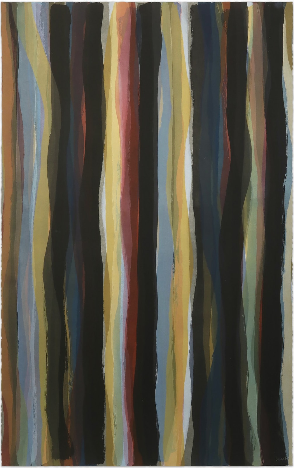 Sol LeWitt, Brushstrokes in different colors in two directions, 1993