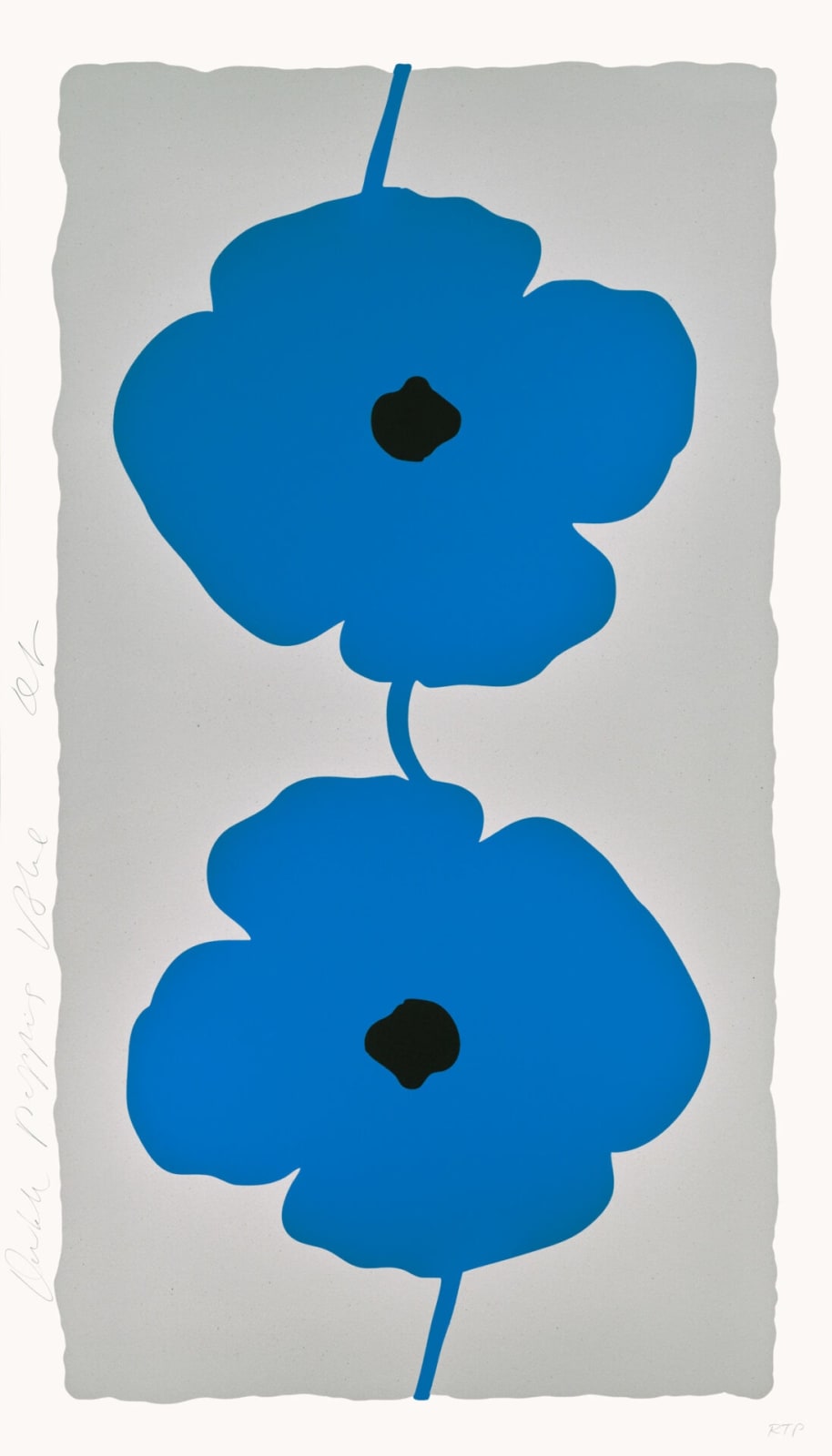 Donald Sultan, Double Poppies Blue, 2025
