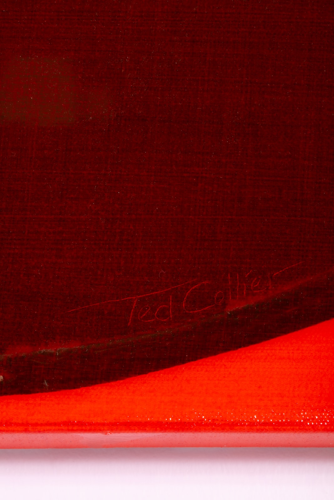 Ted Collier, "Glass Half Full" Circle Series 4, Red over Blue circle, 2025