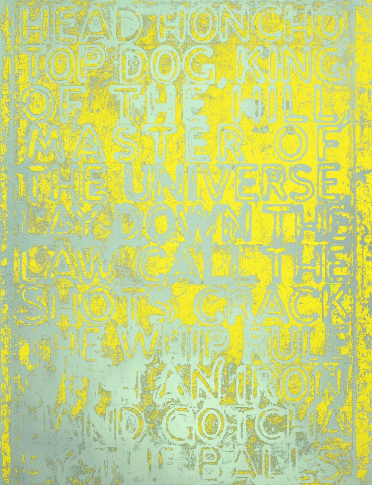 Mel Bochner, Head Honcho, 2021