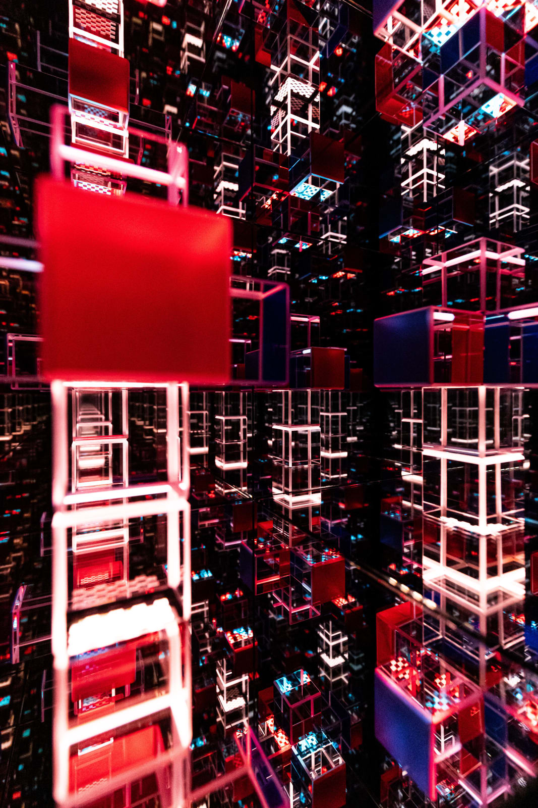 NagyMolnar, Space Cross with red and blue, 2024