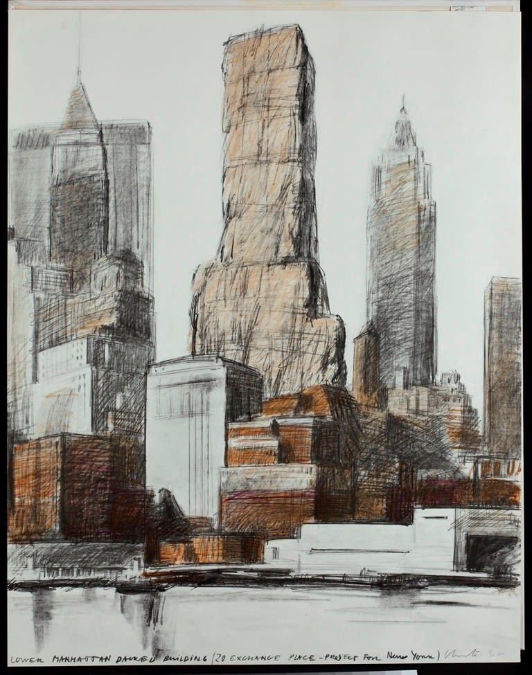 Christo, Lower Manhattan Wrapped Building, Project for 20 Exchange Place, New York, 1973