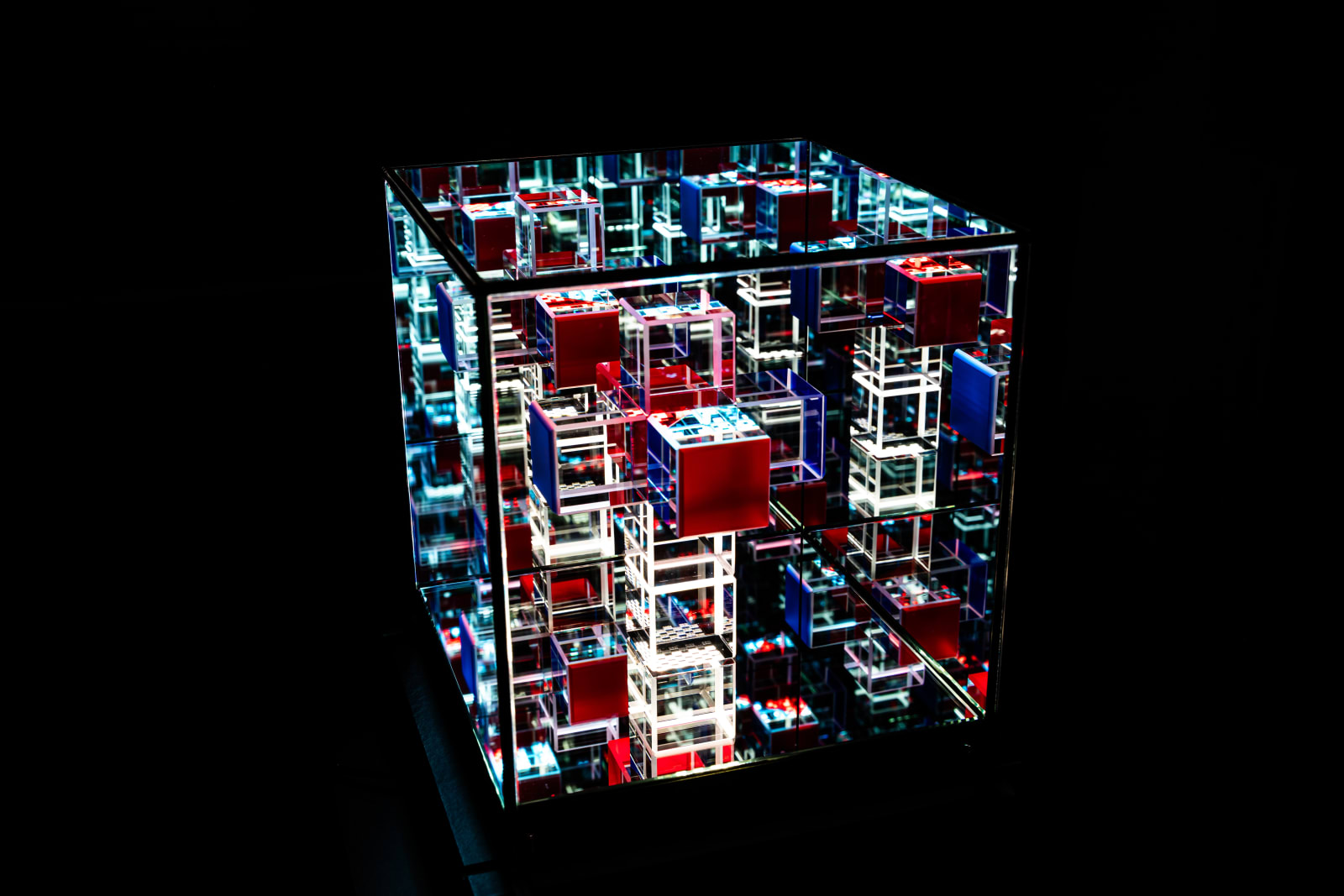 NagyMolnar, Space Cross with red and blue, 2024