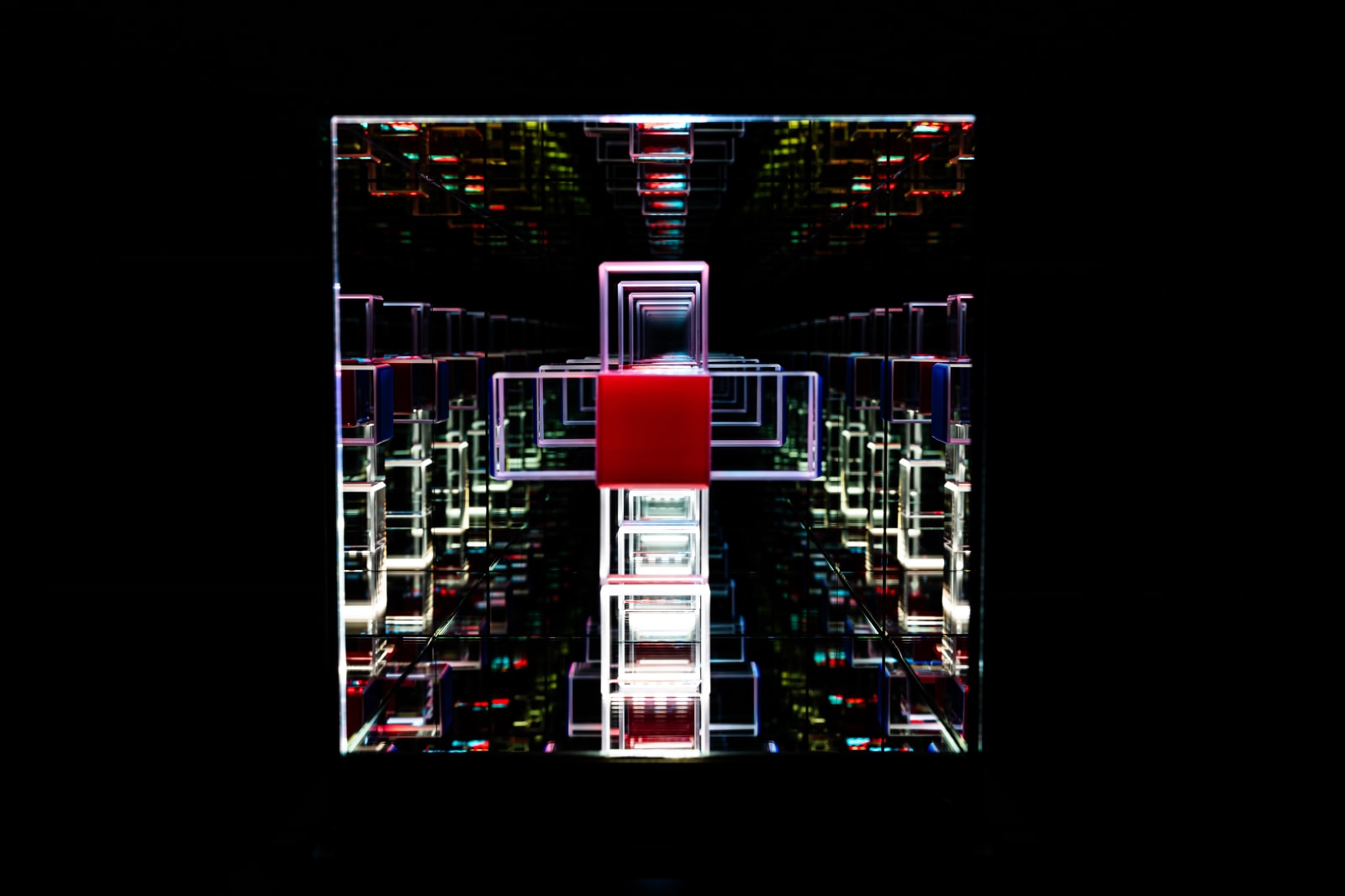 NagyMolnar, Space Cross with red and blue, 2024