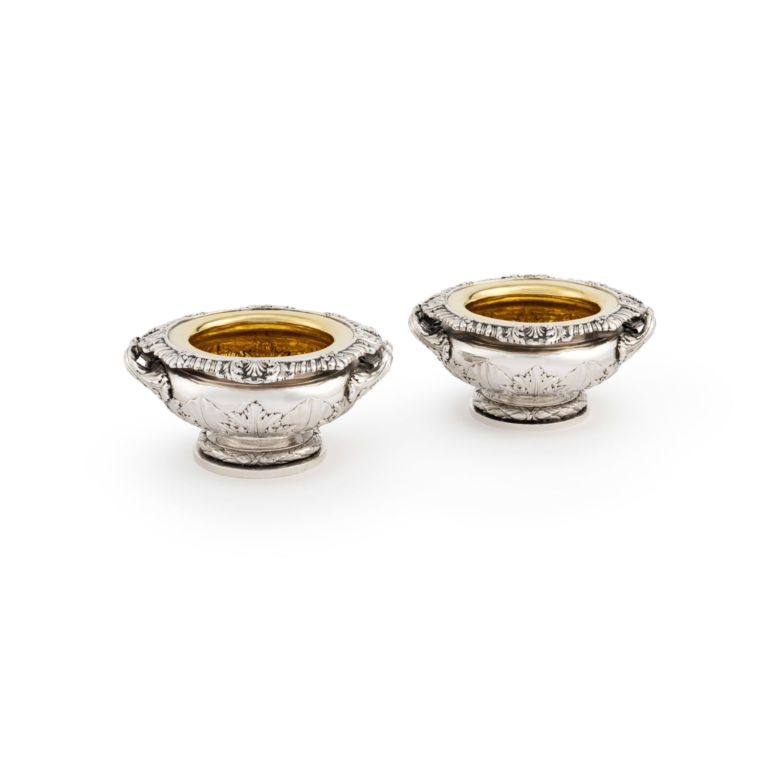 JOHN TAPLEY, AN EXCEPTIONAL PAIR OF WILLIAM IV CAST SALT CELLARS , 1835