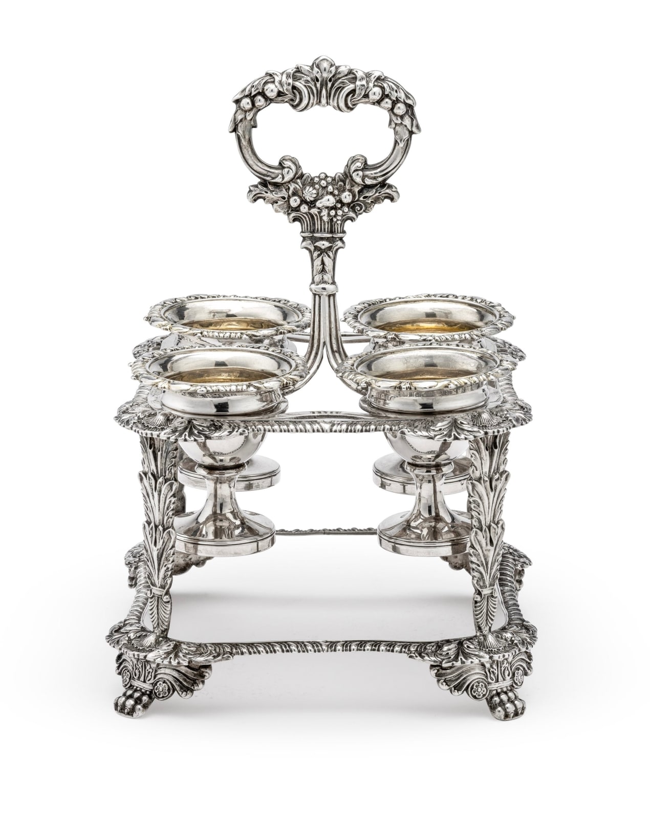 Joseph Angell, A George IV Silver Egg Cruet, London , 1823