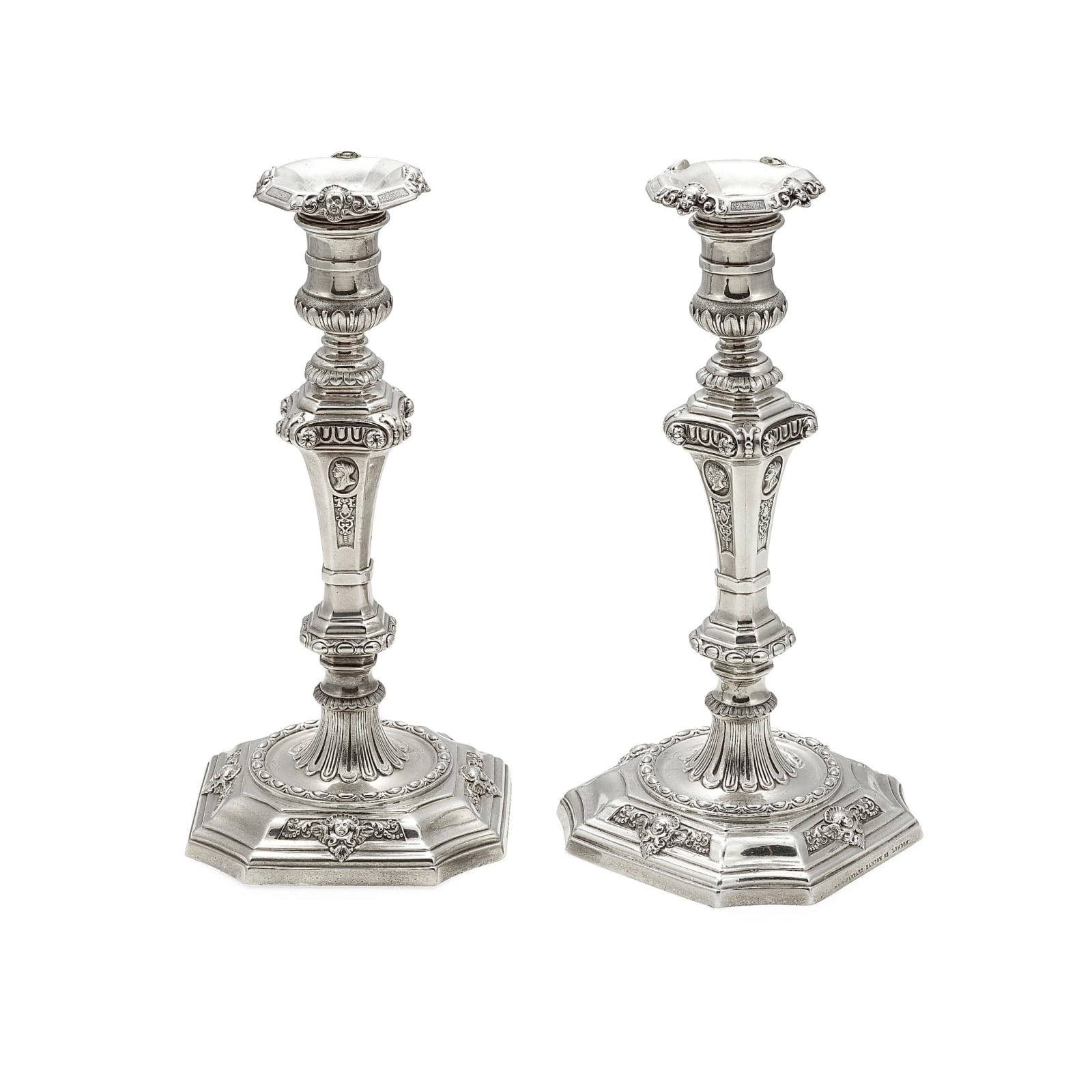 Garrard, An Impressive Pair of Candlesticks, London by Robert Garrard, 1854