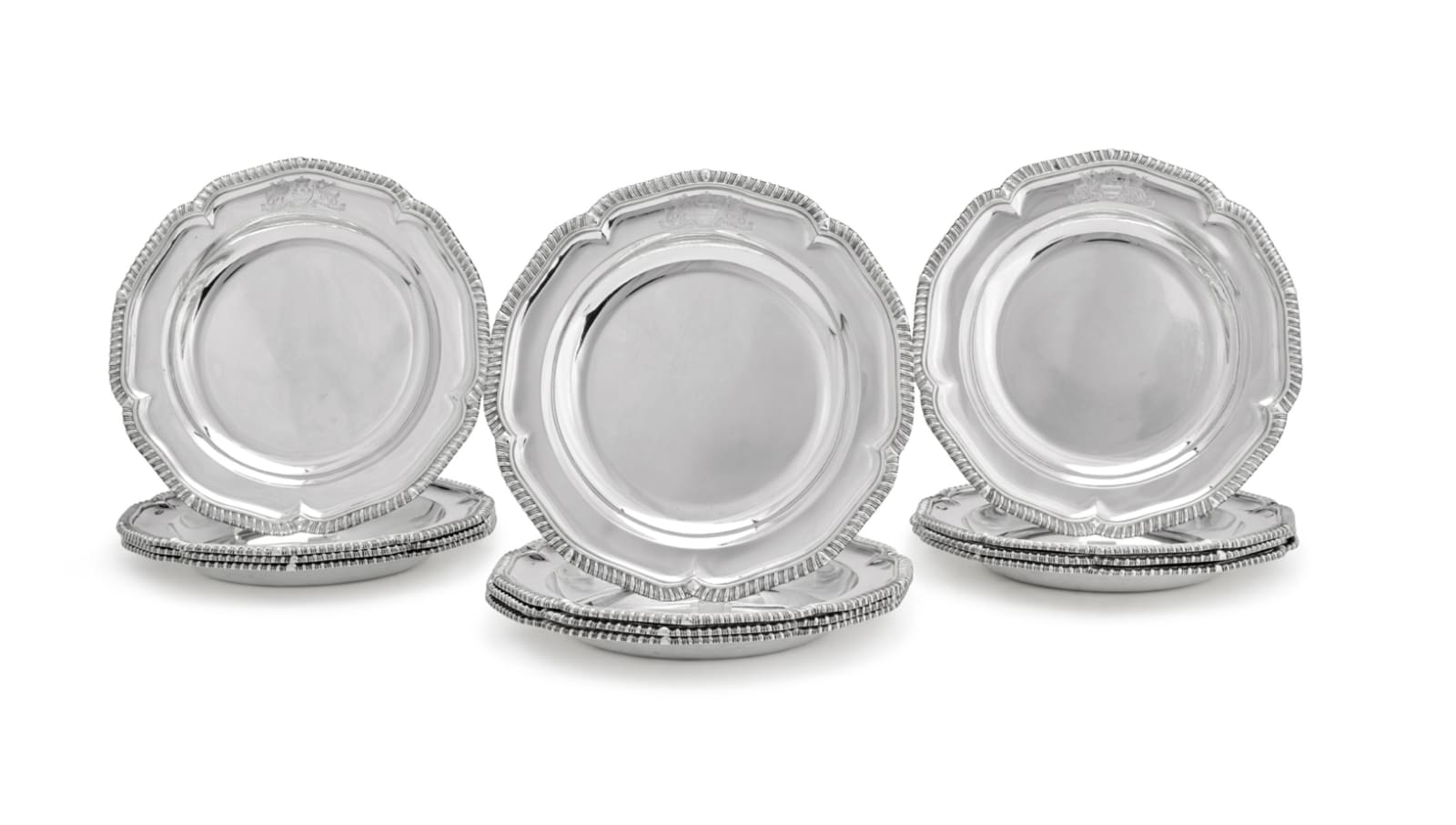 JOHN MEWBURN, A SET OF GEORGE IV SOUP PLATES, 1823
