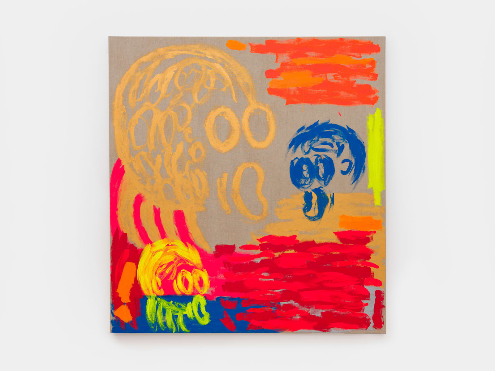 Judith Bernstein, Death Heads (Three Heads), 2024