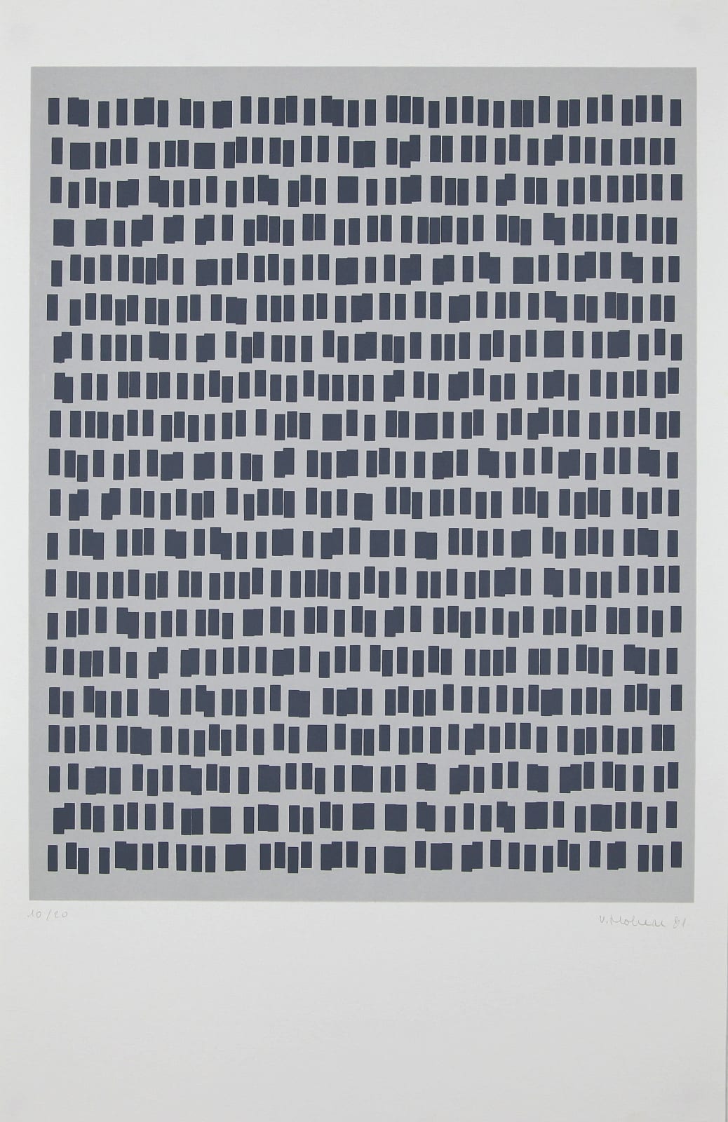 Vera MOLNAR, 800 rectangles à valeur variable, 1981