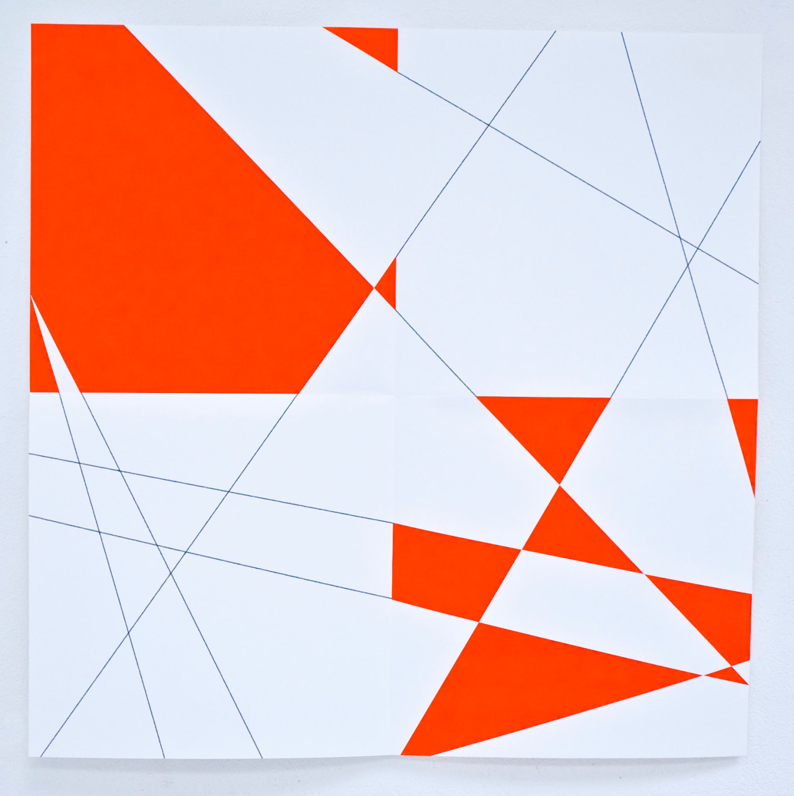 François MORELLET, Pi et Plis (rouge), 2008