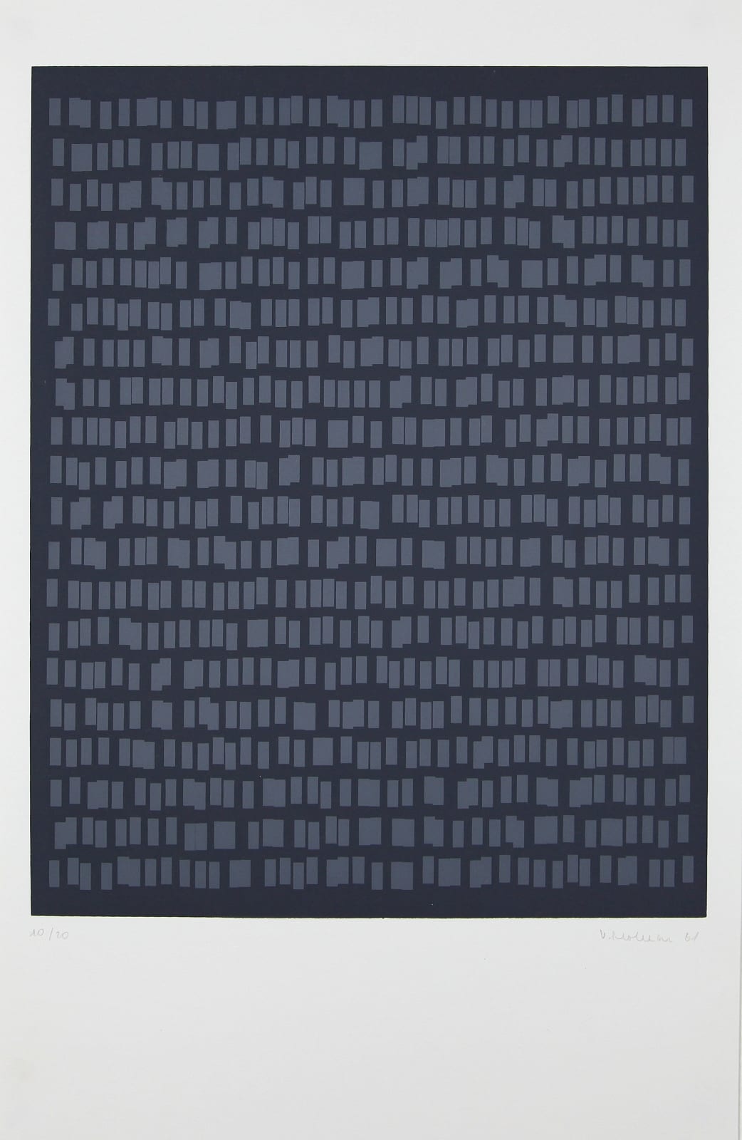 Vera MOLNAR, 800 rectangles à valeur variable, 1981