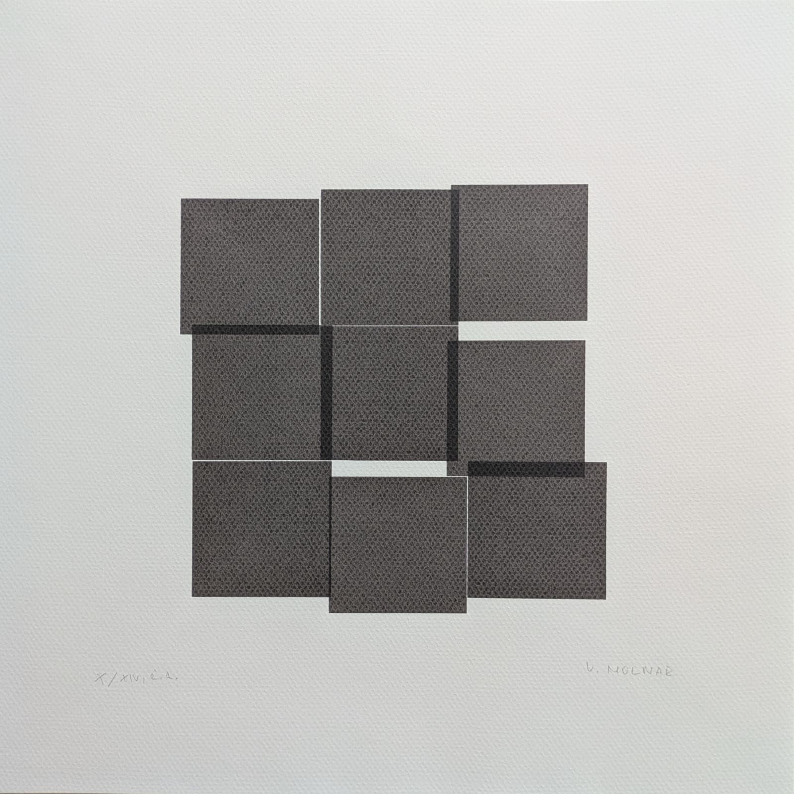 Vera MOLNAR, 9 carrés, 1986-1990