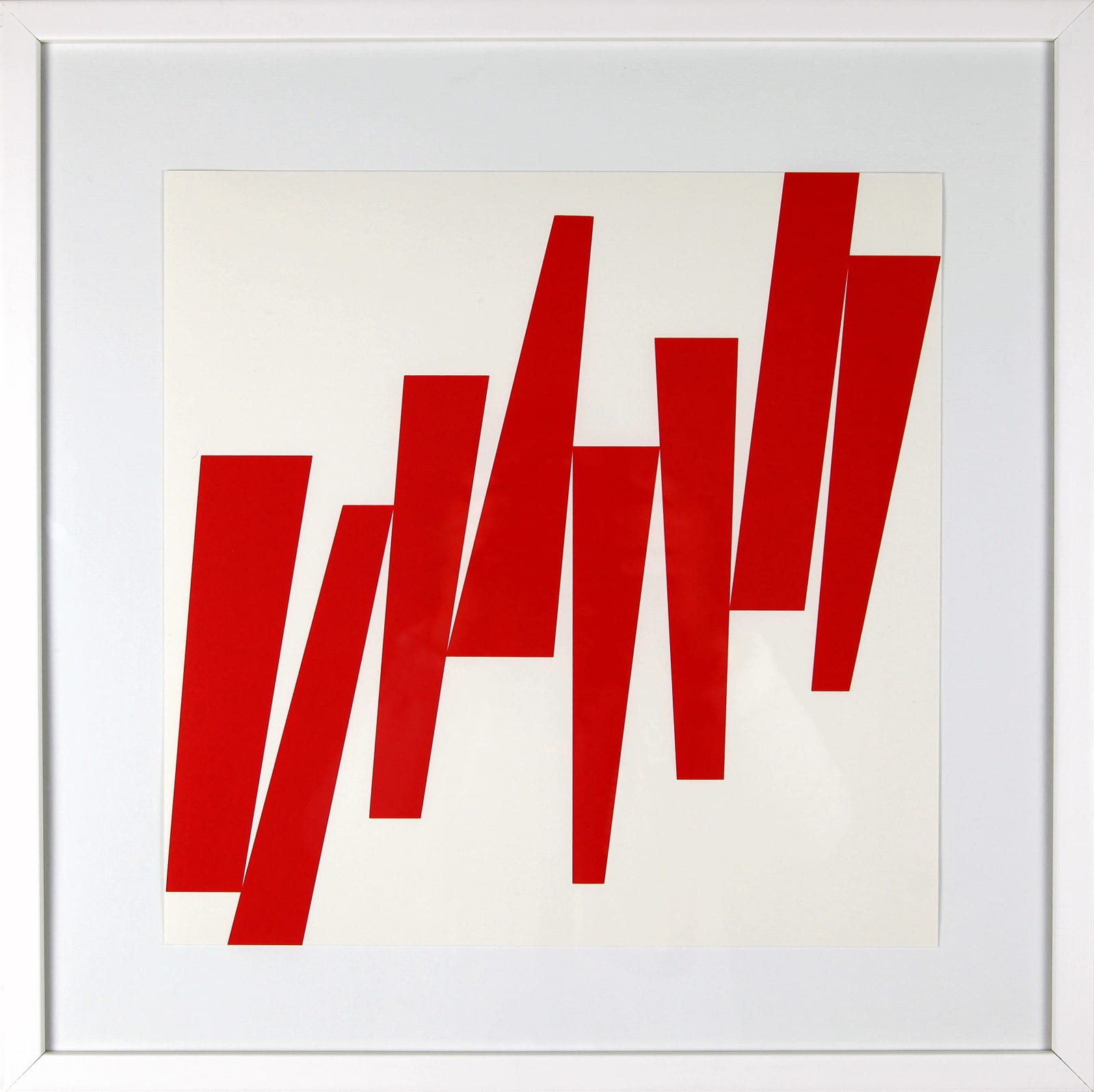 Vera MOLNAR, Trapèzes penchés à droite II, 2018