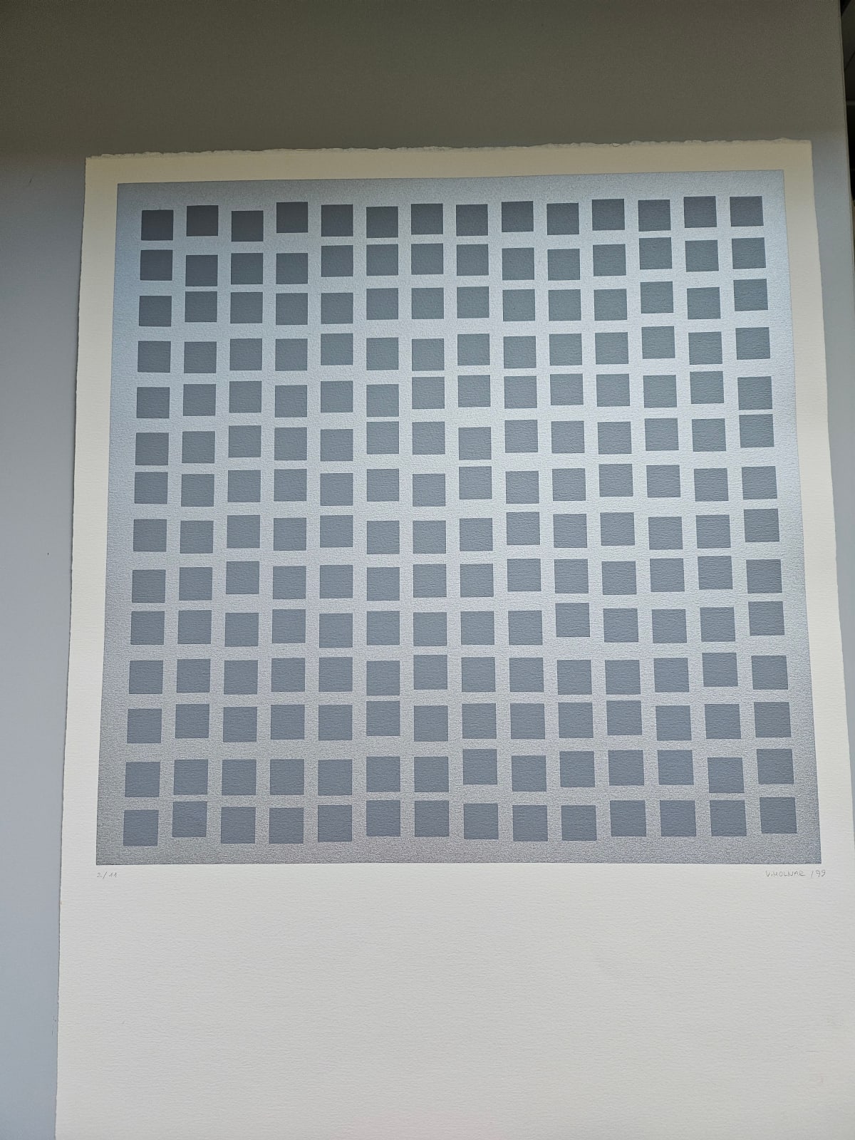 Vera MOLNAR, 14 x 14 carrés, 1979