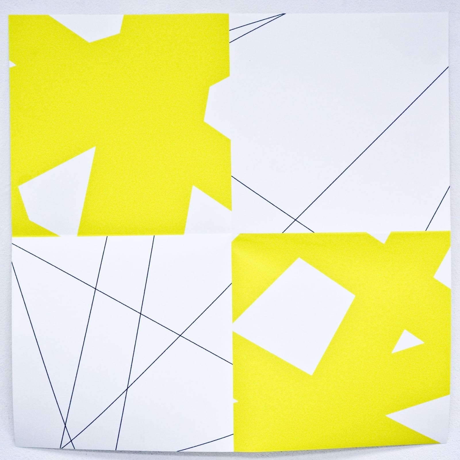 François MORELLET, Pi et Plis (jaune), 2008