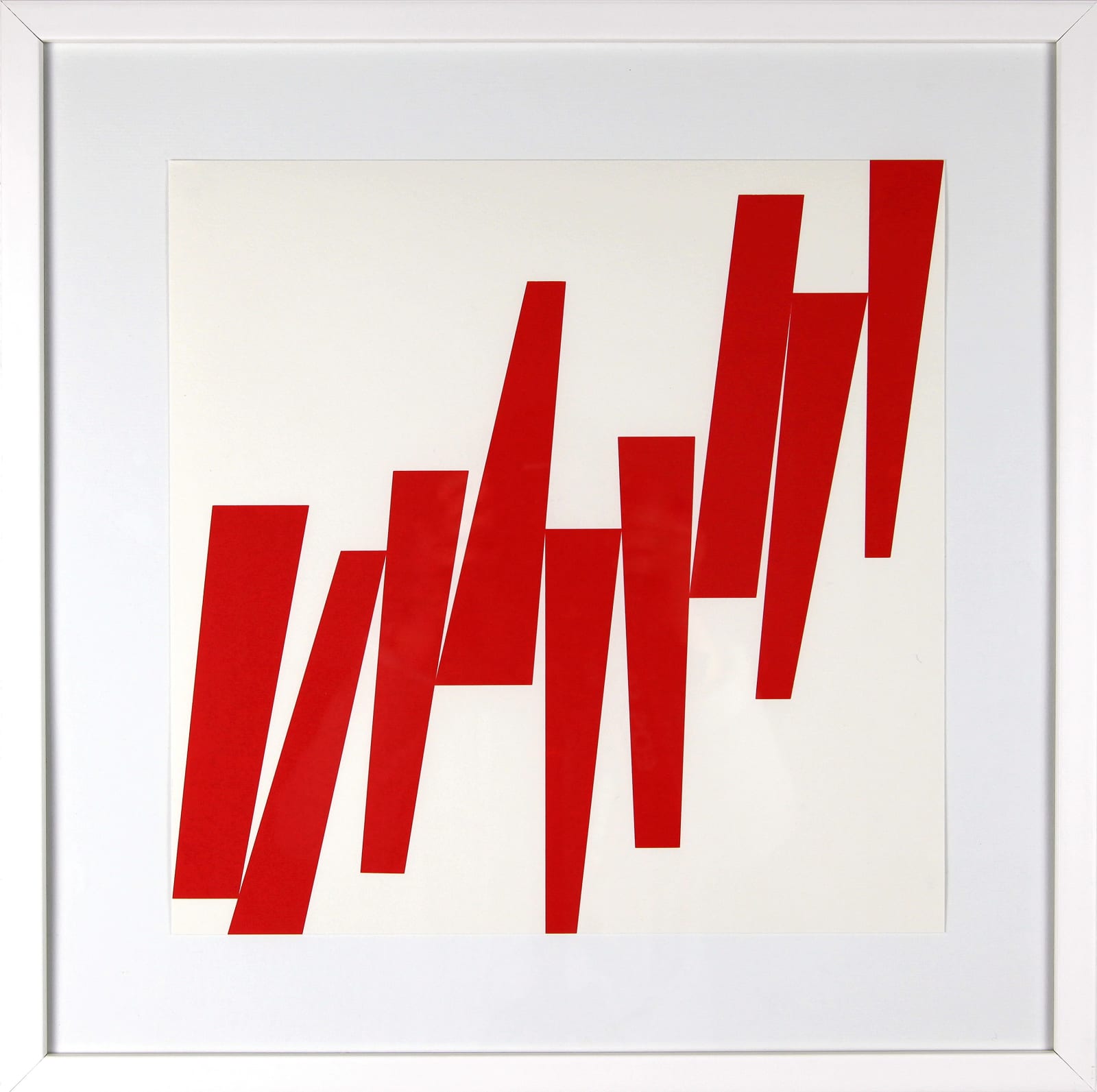 Vera MOLNAR, Trapèzes penchés à droite III, 2018